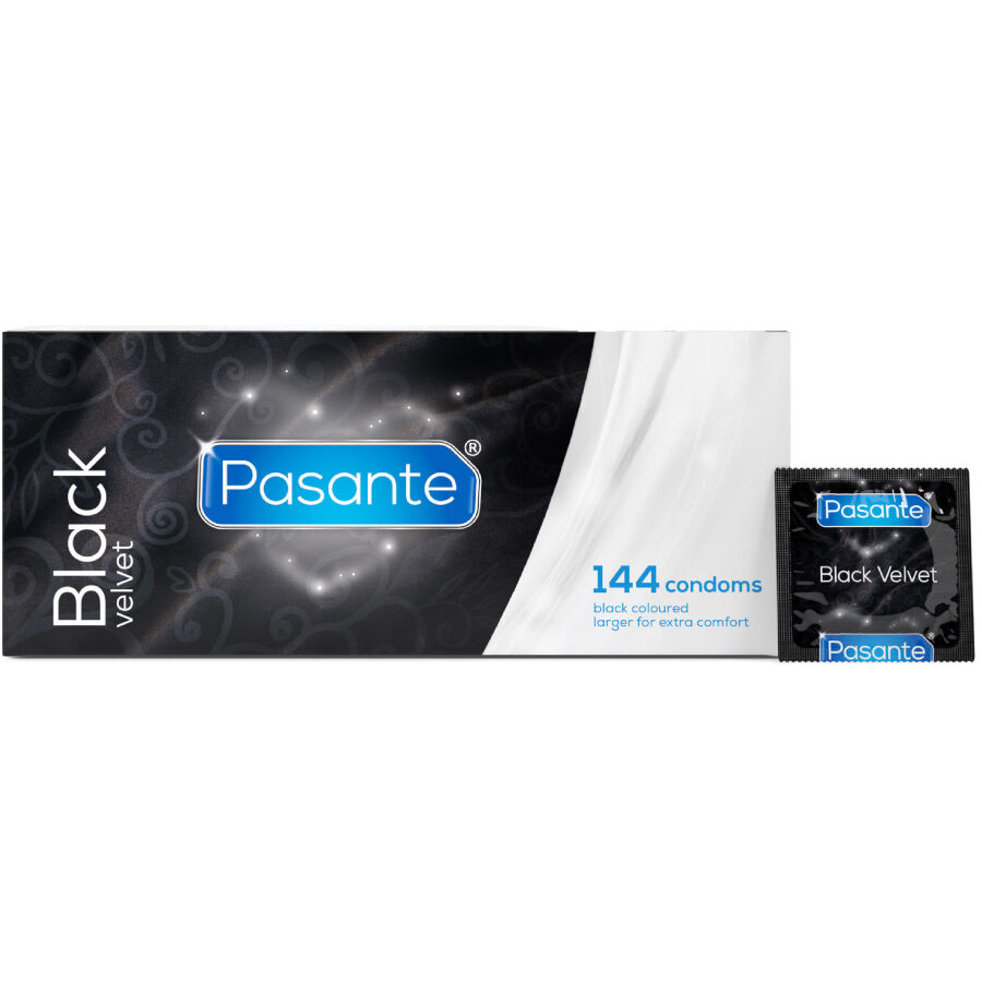 Pasante - Preservativi In Velluto Nero Scatola Da 144 Unità - immagine 2