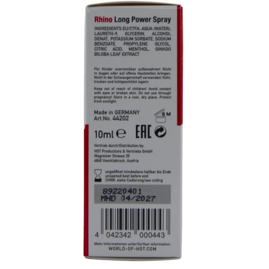 Hot - Rhino Spray A Lunga Potenza 10 Ml - immagine 5