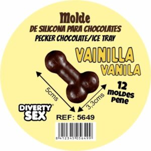 Diablo Picante - Stampo Per Cioccolato Con 12 Peni In Silicone Da Appendere Vaniglia