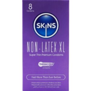 Skins Non-Latex XL – Preservativi Senza Lattice, 8 Pezzi