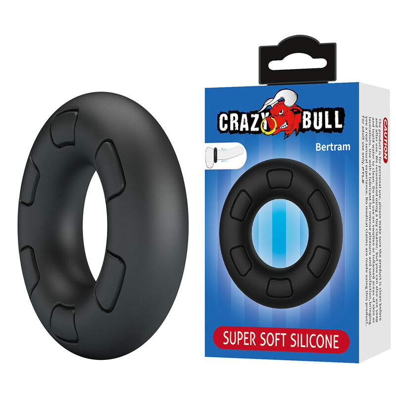 Crazy Bull - Anello Per Pene In Silicone Super Morbido Bertram Nero - immagine 2