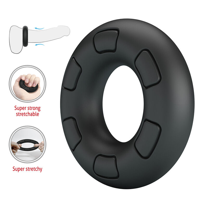 Crazy Bull - Anello Per Pene In Silicone Super Morbido Bertram Nero - immagine 6