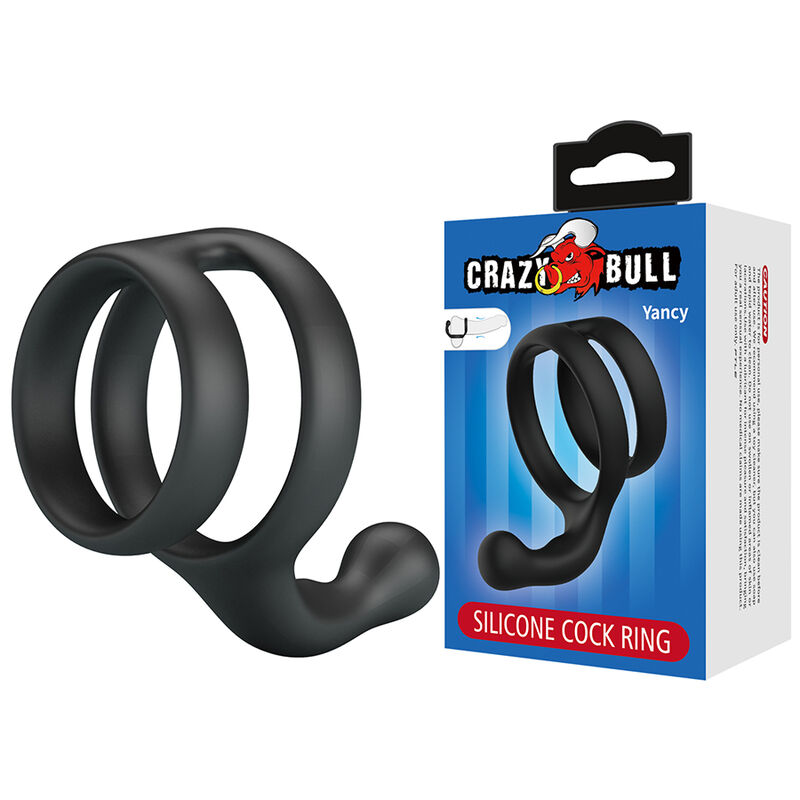 Crazy Bull - Yancy Doppio Anello Per Pene E Testicoli Nero - immagine 2