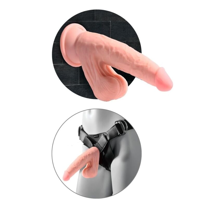 King Cock Plus - Dildo Realistico A Tripla Densità Con Testicoli Oscillanti 23 Cm Carne - immagine 4