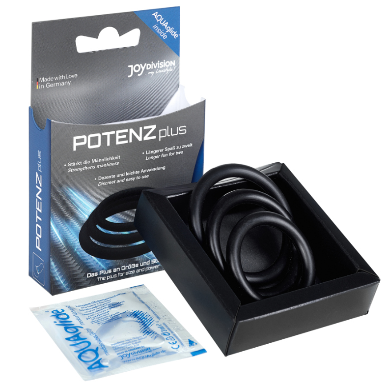 Joydivision Potenzduo - Plus Set 3 Anelli Nero - S, M, L - immagine 2