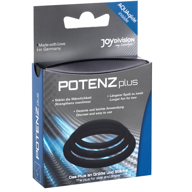 Joydivision Potenzduo - Plus Set 3 Anelli Nero - S, M, L - immagine 3