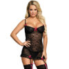 Subblime - Chemise Giarrettiera Con Fiocchi Rosa L / Xl