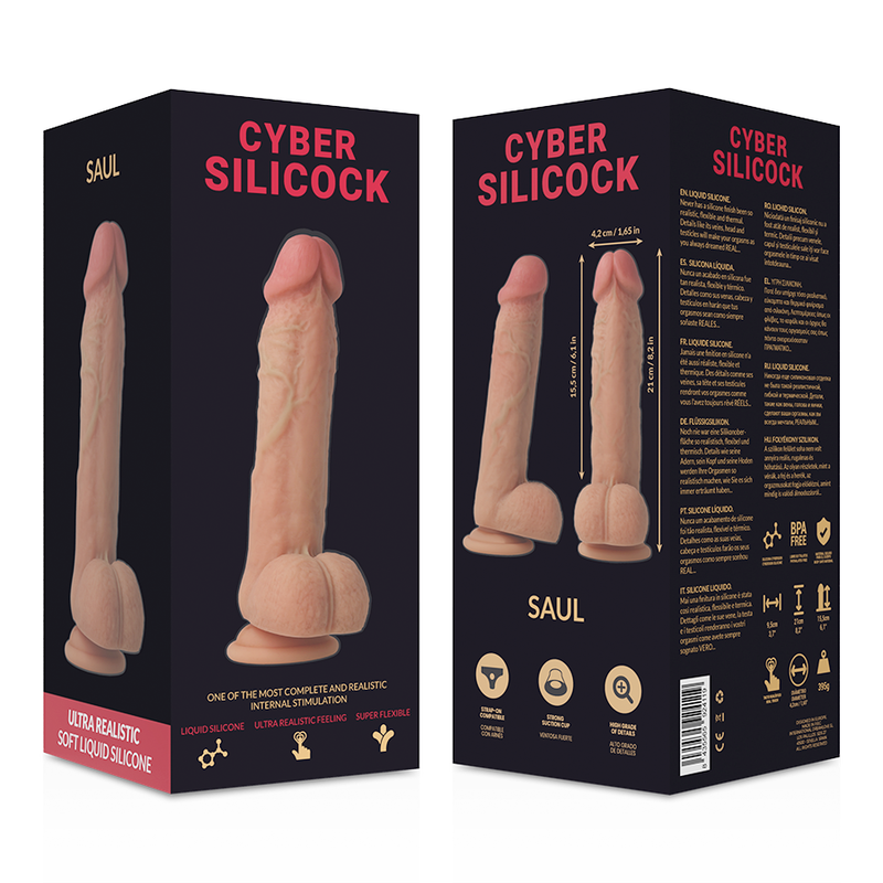 Cyber Silicock - Saul Silicone Liquido Morbido Ultra Realistico 21 Cm -O- 4.2 Cm - immagine 6
