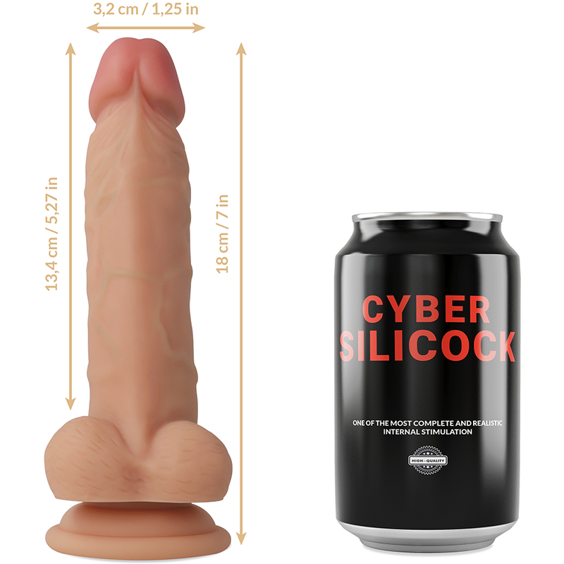 Cyber Silicock - Strap-On Jude Silicone Liquido Con 3 Anelli Gratis 18 Cm -O- 3.2 Cm - immagine 6